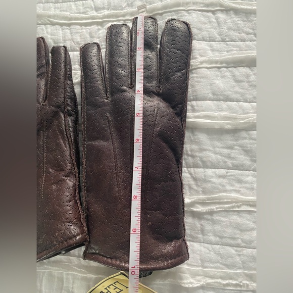 NWT Men’s L Brown Leather Gloves - Picture 2 of 8
